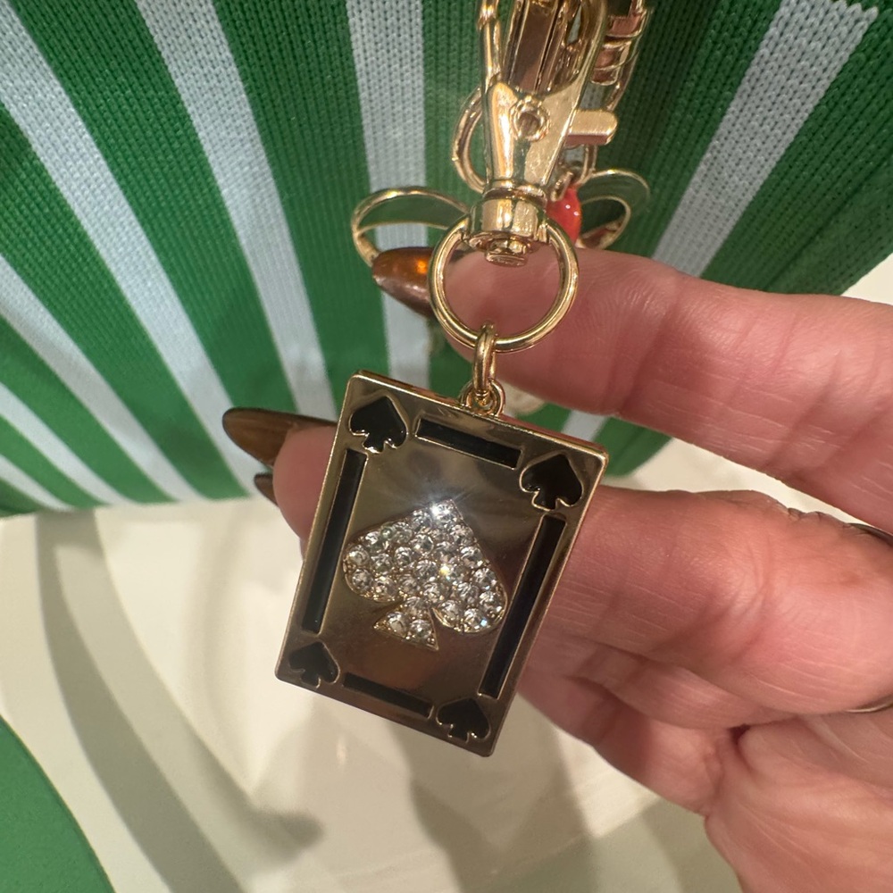 Kate Spade/ Target collab Green and light blue Striped Tote+ Charms - Picture 11 of 13